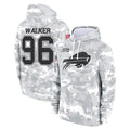 B.Bills #96 Deone Walker Player Arctic Camo Salute to Service Hoodies Kdoa Stitched Jerseys