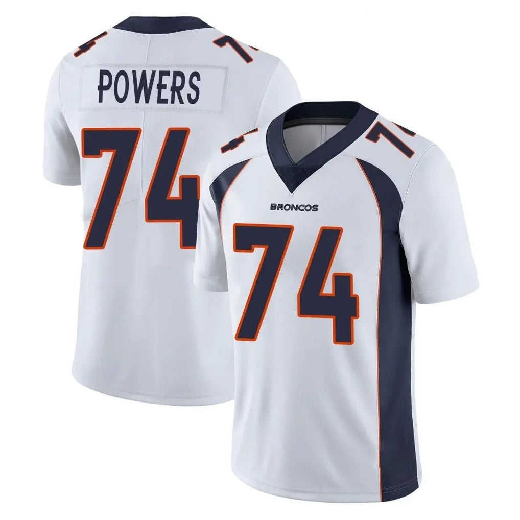 D.Broncos #74 Ben Powers Player White Vapor Untouchable Limited Home Game Kdoa Stitched Jerseys