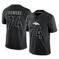 D.Broncos #74 Ben Powers Player Black Reflective Limited Kdoa Stitched Jerseys