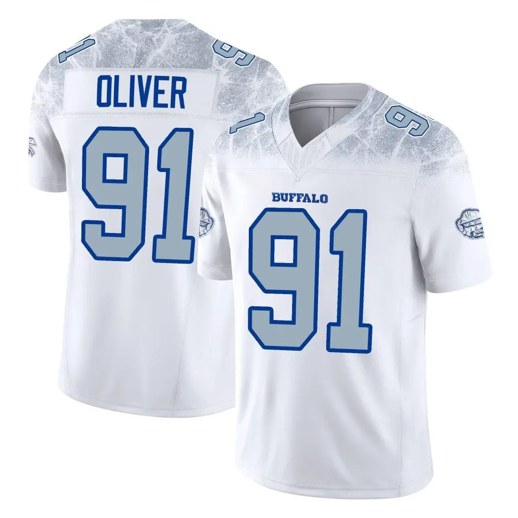 B.Bills #91 Ed Oliver Player White Rivalries Collection Limited Game Kdoa Stitched Jerseys