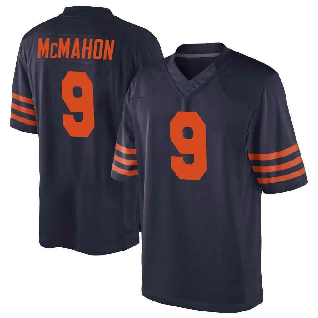 C.Bears #9 Jim McMahon Player Navy Blue Alternate Game Kdoa Stitched Jerseys