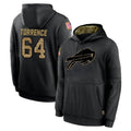 B.Bills #64 O'Cyrus Torrence Player Black Salute to Service Hoodies Kdoa Stitched Jersey