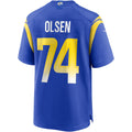 Kdoa LA.Rams #74 Merlin Olsen Royal Game Retired Player Jersey