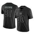 C.Bengals #30 Chase Brown Player Black Reflective Limited Game Kdoa Stitched Jerseys