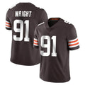 C.Browns #91 Alex Wright Player Brown Color Vapor Untouchable Limited Home Game Kdoa Stitched Jerseys