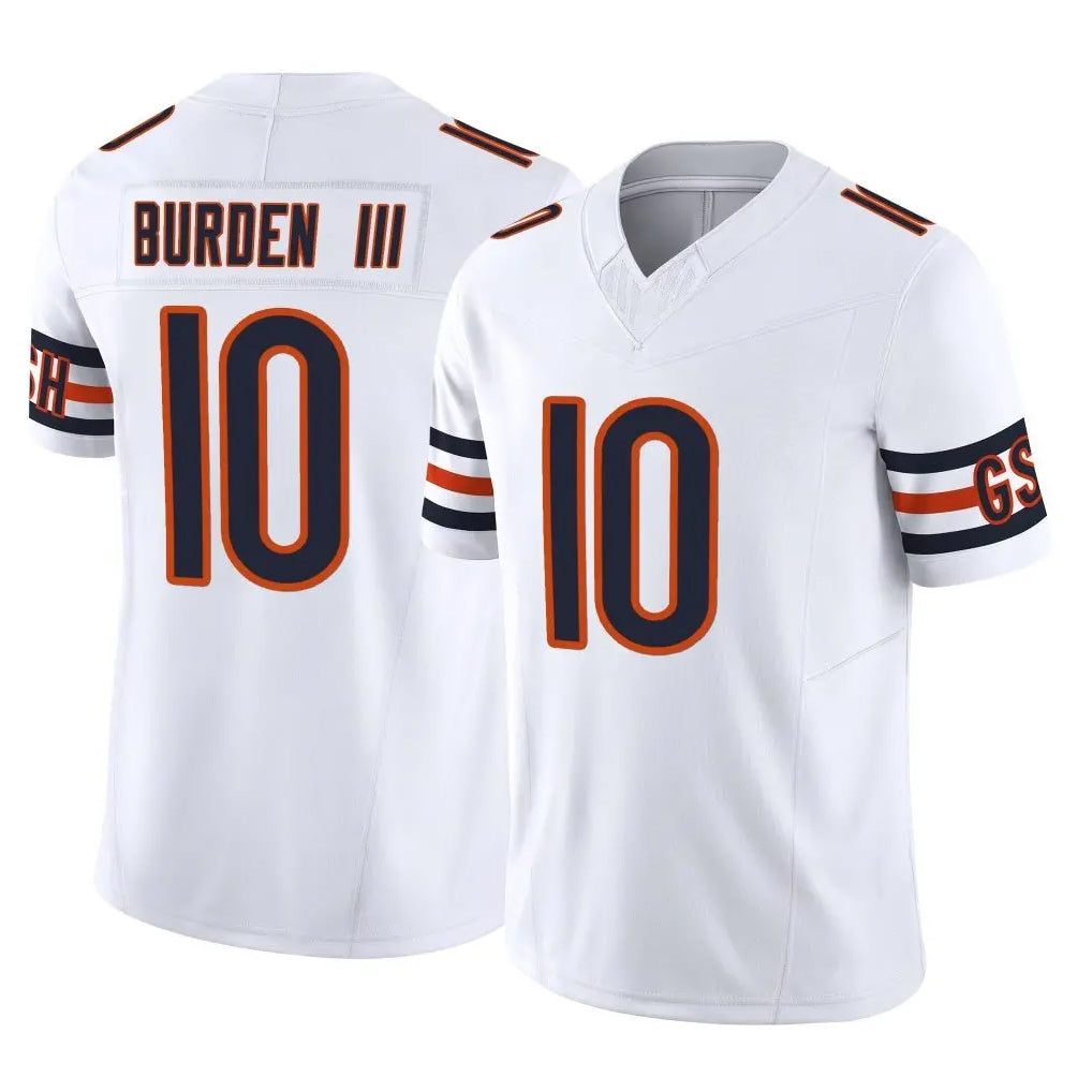 C.Bears #10 Luther Burden III Player White Vapor F.U.S.E. Limited Home Game Kdoa Stitched Jerseys