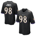 B.Ravens #98 Travis Jones Player Black Home Game Kdoa Stitched Jerseys