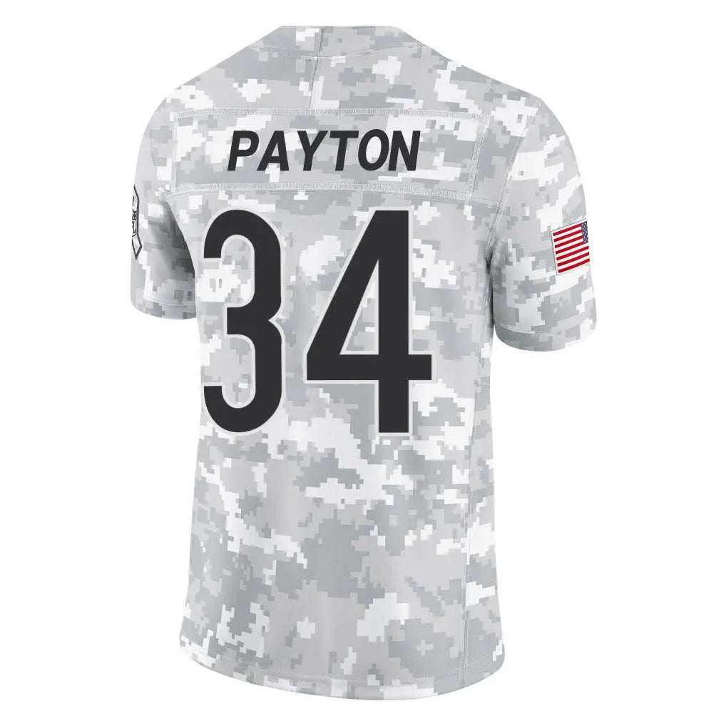C.Bears #34 Walter Payton Player Arctic Camo Salute to Service Limited Kdoa Stitched Jerseys