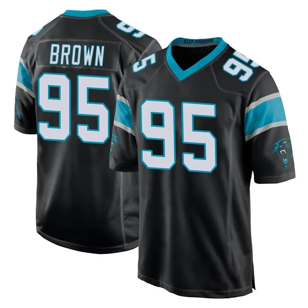 C.Panthers #95 Derrick Brown Player Black Game Kdoa Stitched Jerseys