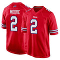 B.Bills #2 DJ Moore Player Red Home Game Kdoa Stitched Jerseys