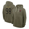 C.Bears #98 Montez Sweat Player Olive Salute to Service Pullover Hoodies Limited Kdoa Stitched Jerseys