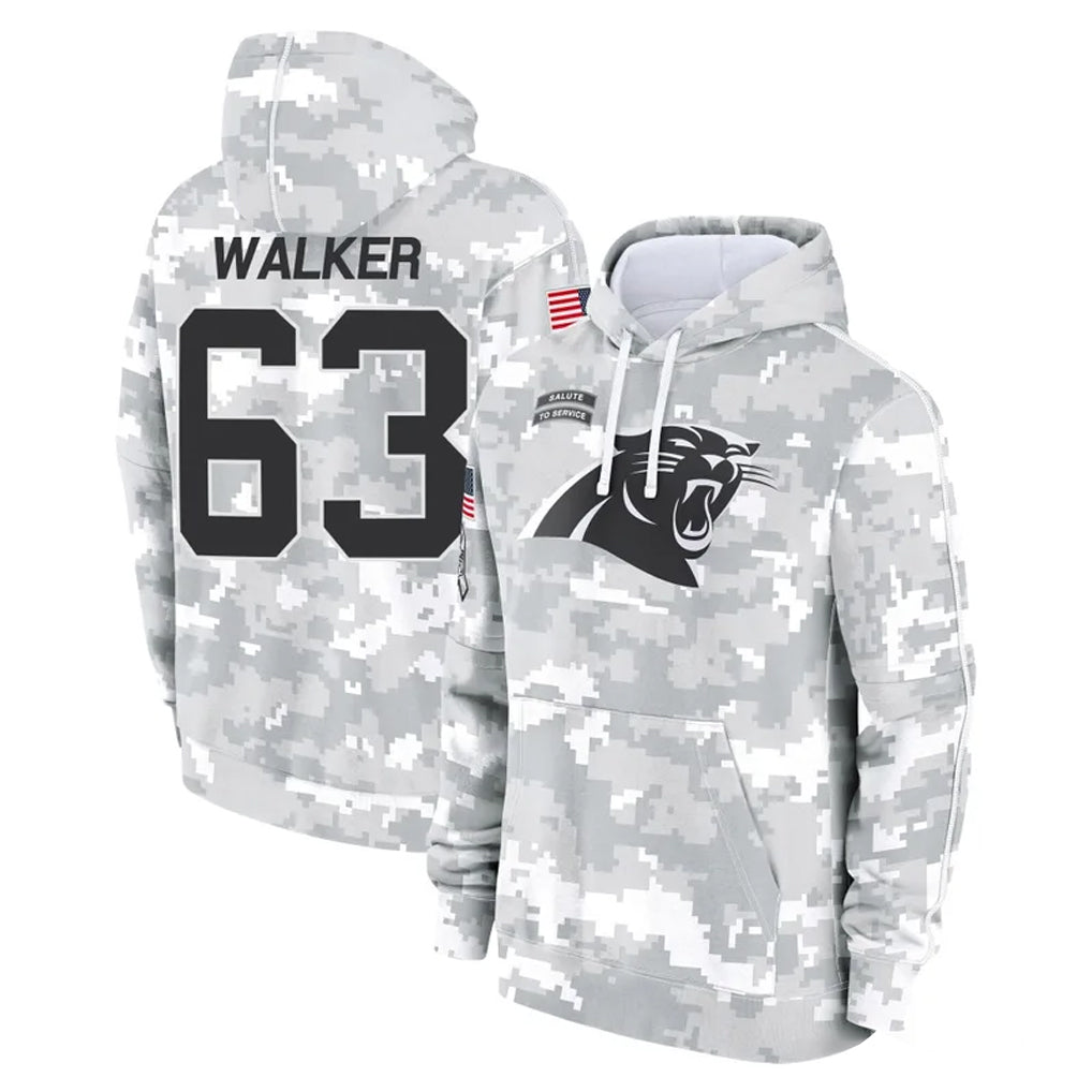C.Panthers #63 Rasheed Walker Player Arctic Camo Salute to Service Pullover Hoodies Limited Game Kdoa Stitched Jerseys