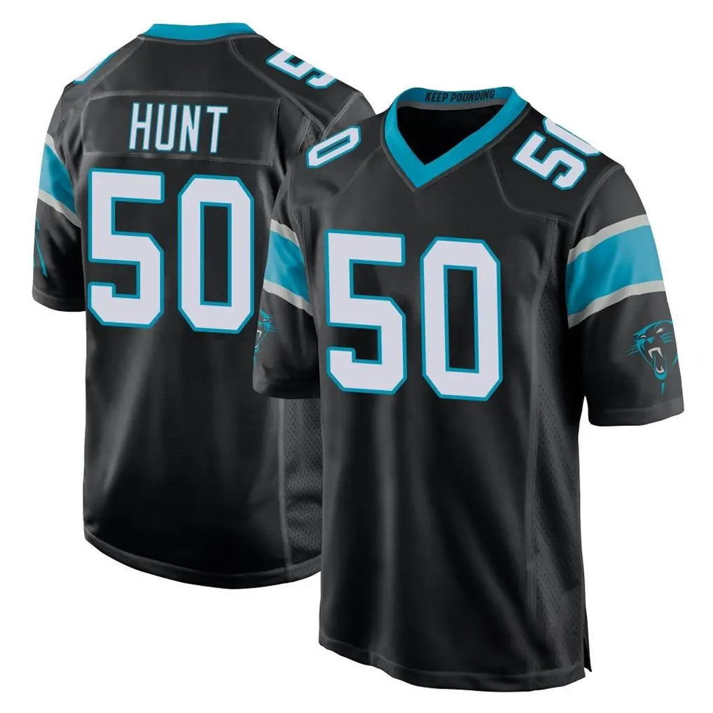 C.Panthers #50 Robert Hunt Player Black Game Kdoa Stitched Jerseys