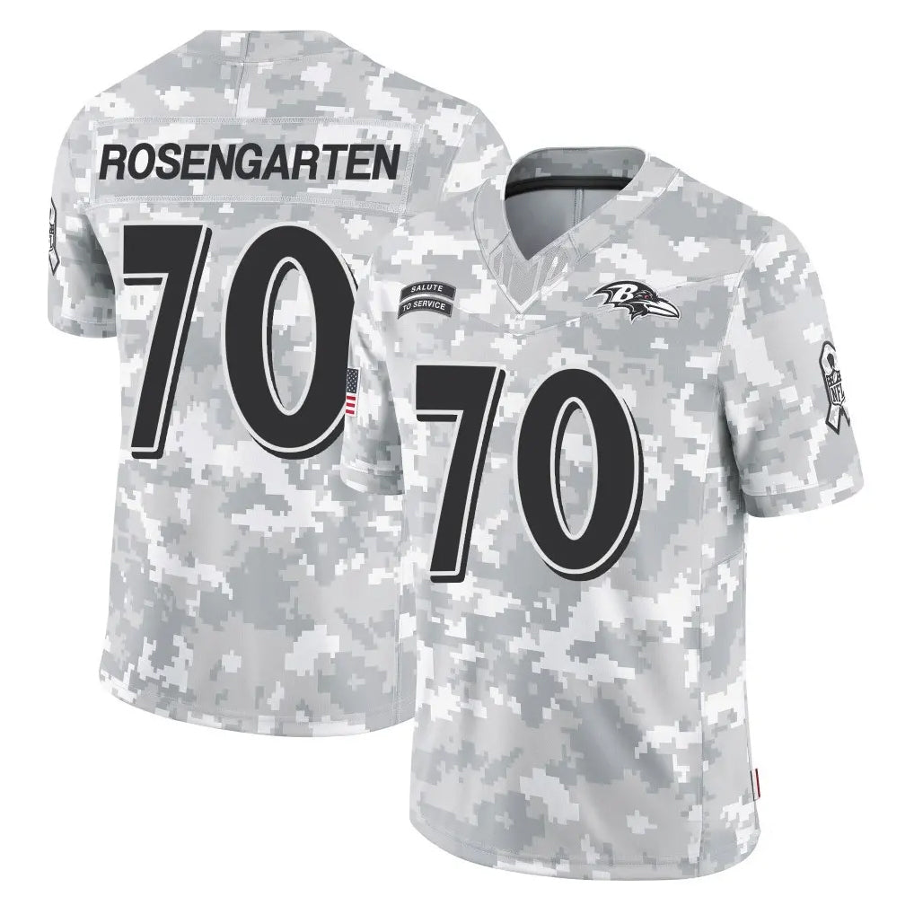 B.Ravens #70 Roger Rosengarten Player Arctic Camo Salute to Service Limited Kdoa Stitched Jerseys