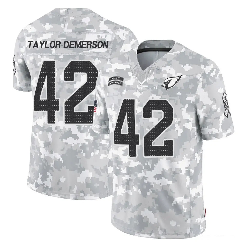 A.Cardinals #42 Dadrion Taylor-Demerson Player Arctic Camo Limited Salute To Service Home Game Kdoa Stitched Jerseys