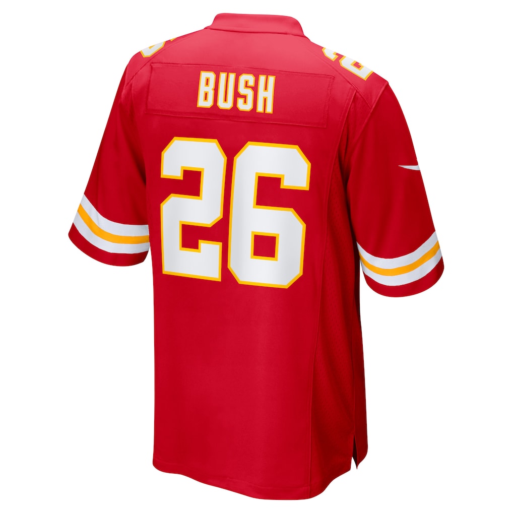 Kdoa KC.Chiefs #26 Deon Bush Red Game Player Jersey