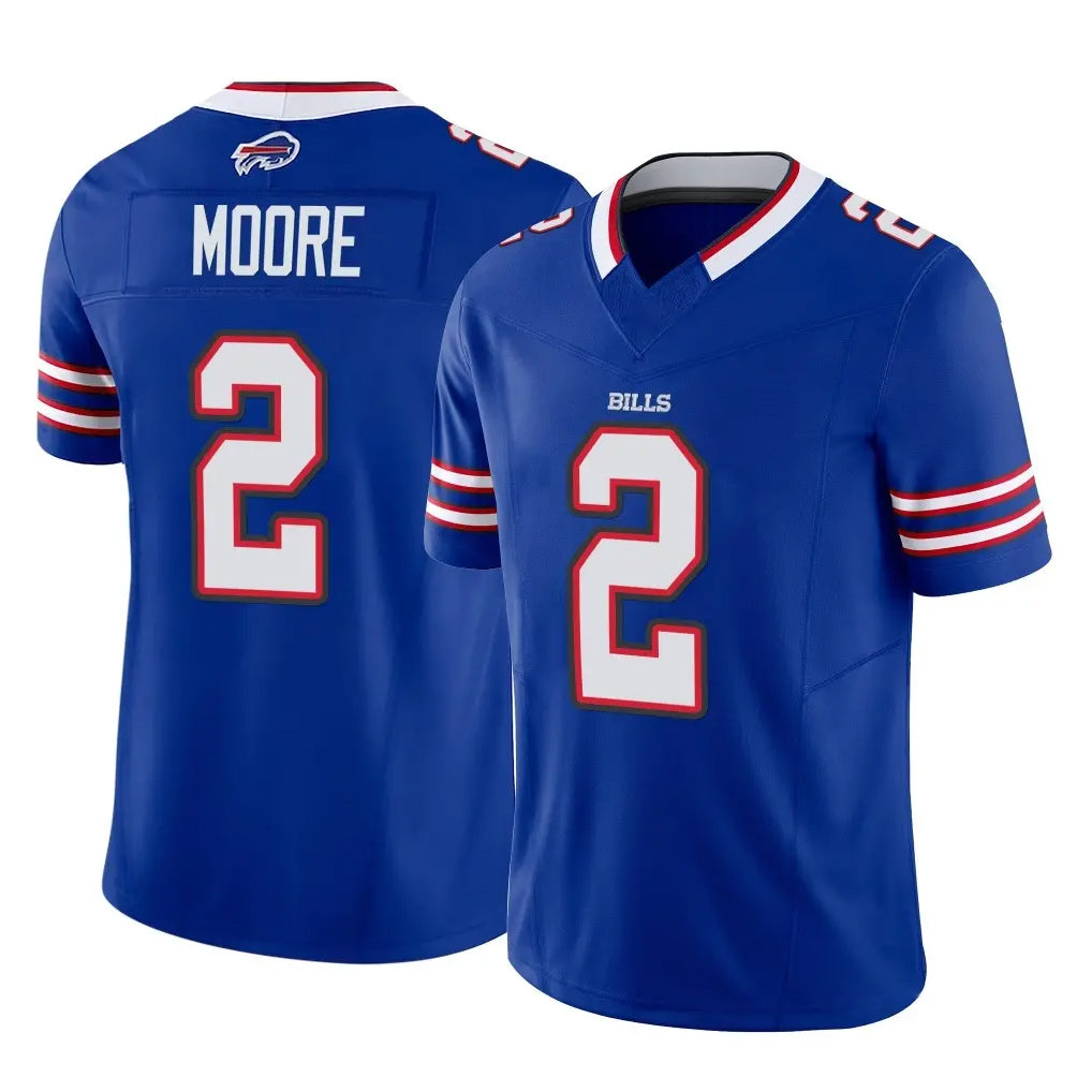 B.Bills #2 DJ Moore Player Royal Vapor F.U.S.E. Limited Home Game Kdoa Stitched Jerseys