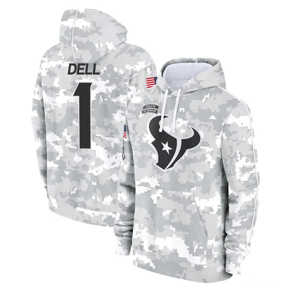 H.Texans #1 Tank Dell Player Arctic Camo Salute to Service Hoodies Limited Game Kdoa Stitched Jerseys