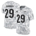 C.Bengals #29 Kyle Dugger Player Arctic Camo Salute to Service Limited Kdoa Stitched Jerseys