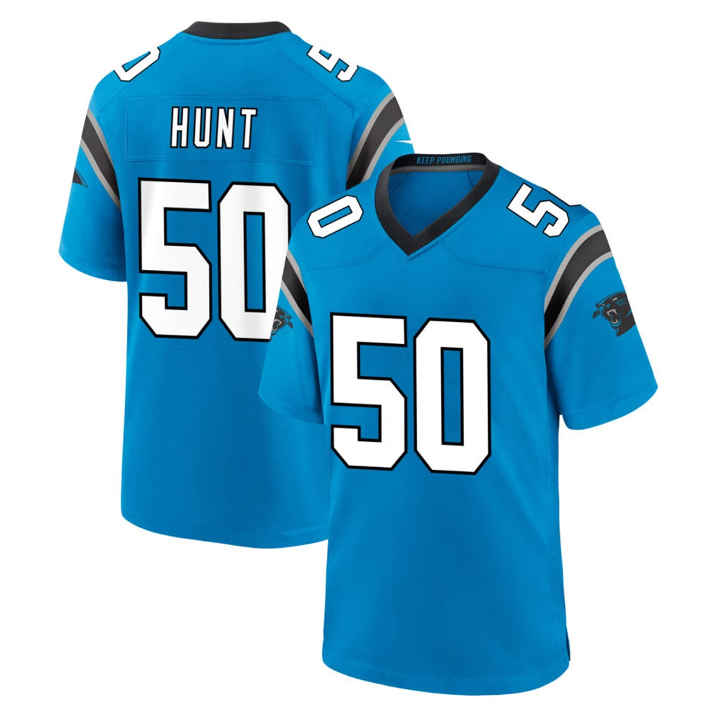 C.Panthers #50 Robert Hunt Player Blue Home Game Kdoa Stitched Jerseys
