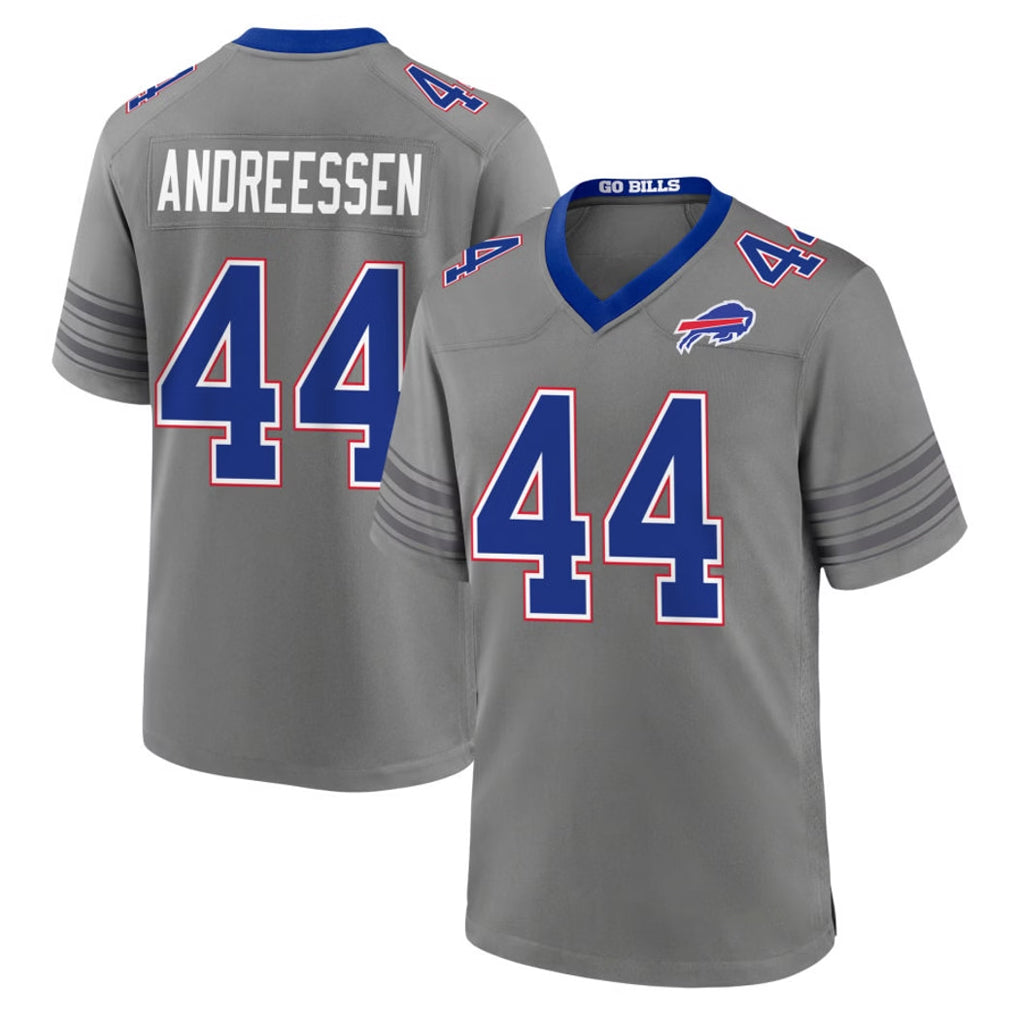 B.Bills #44 Joe Andreessen Player Gray Nickel City Home Game Kdoa Stitched Jerseys