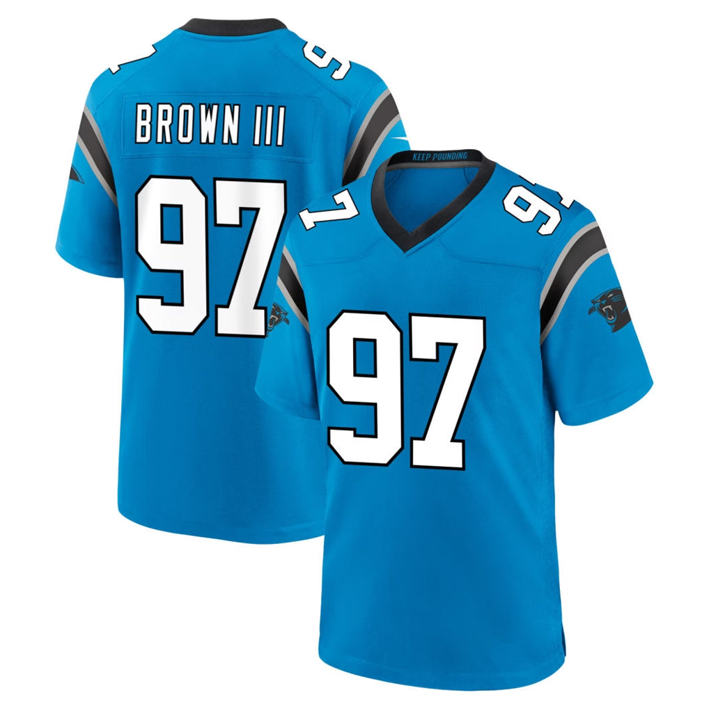 C.Panthers #97 Bobby Brown III Player Blue Home Game Kdoa Stitched Jerseys