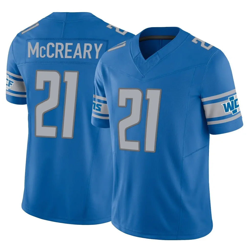 D.Lions #21 Roger McCreary Player Blue Vapor F.U.S.E. Limited Home Game Kdoa Stitched Jerseys