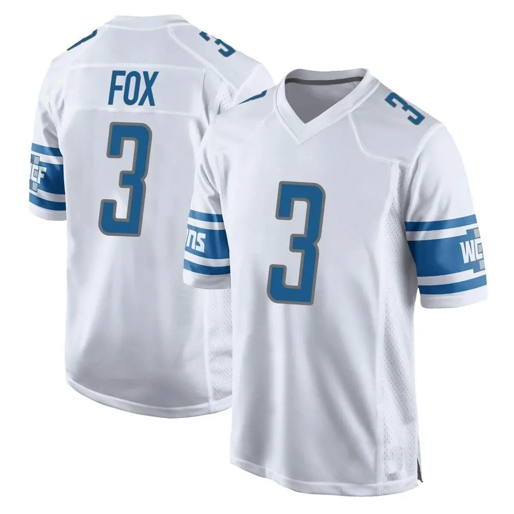 D.Lions #3 Jack Fox Player White Home Game Kdoa Stitched Jerseys