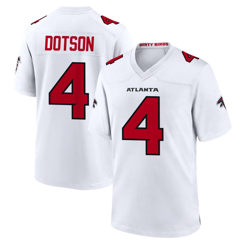 A.Falcons #4 Jahan Dotson Player White Team Color Home Game Kdoa Stitched Jerseys