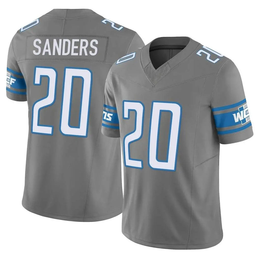 D.Lions #20 Barry Sanders Player Gray Vapor F.U.S.E. Limited Home Game Kdoa Stitched Jerseys
