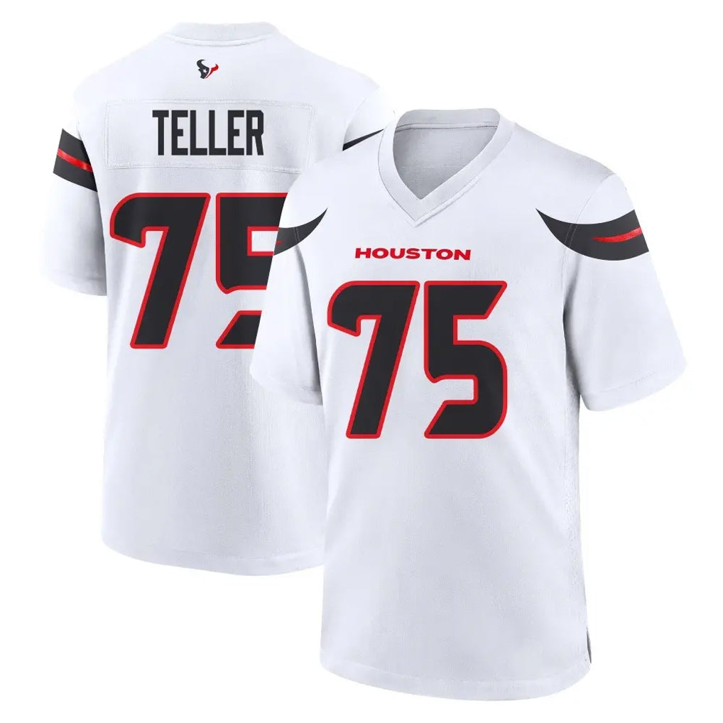 H.Texans #75 Wyatt Teller Player White Home Game Kdoa Stitched Jerseys