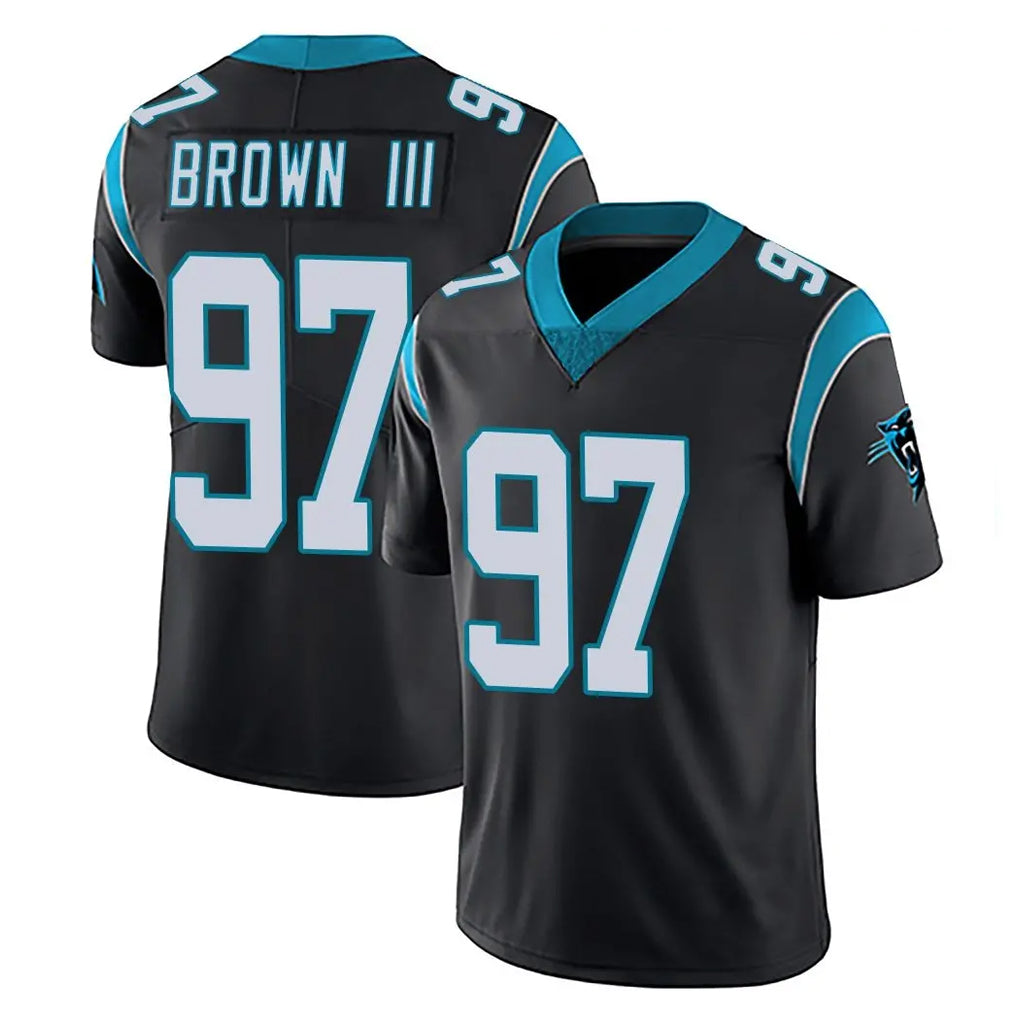 C.Panthers #97 Bobby Brown III Player Black Vapor Untouchable Limited Game Kdoa Stitched Jerseys