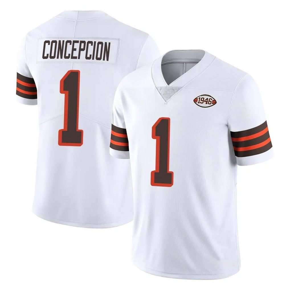 C.Browns #1 KC Concepcion Player White Limited  Vapor 1946 Collection Alternate Game Kdoa Stitched Jerseys