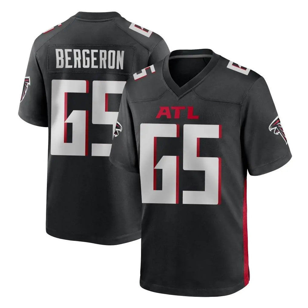 A.Falcons #65 Matthew Bergeron Player Black Home Game Kdoa Stitched Jerseys