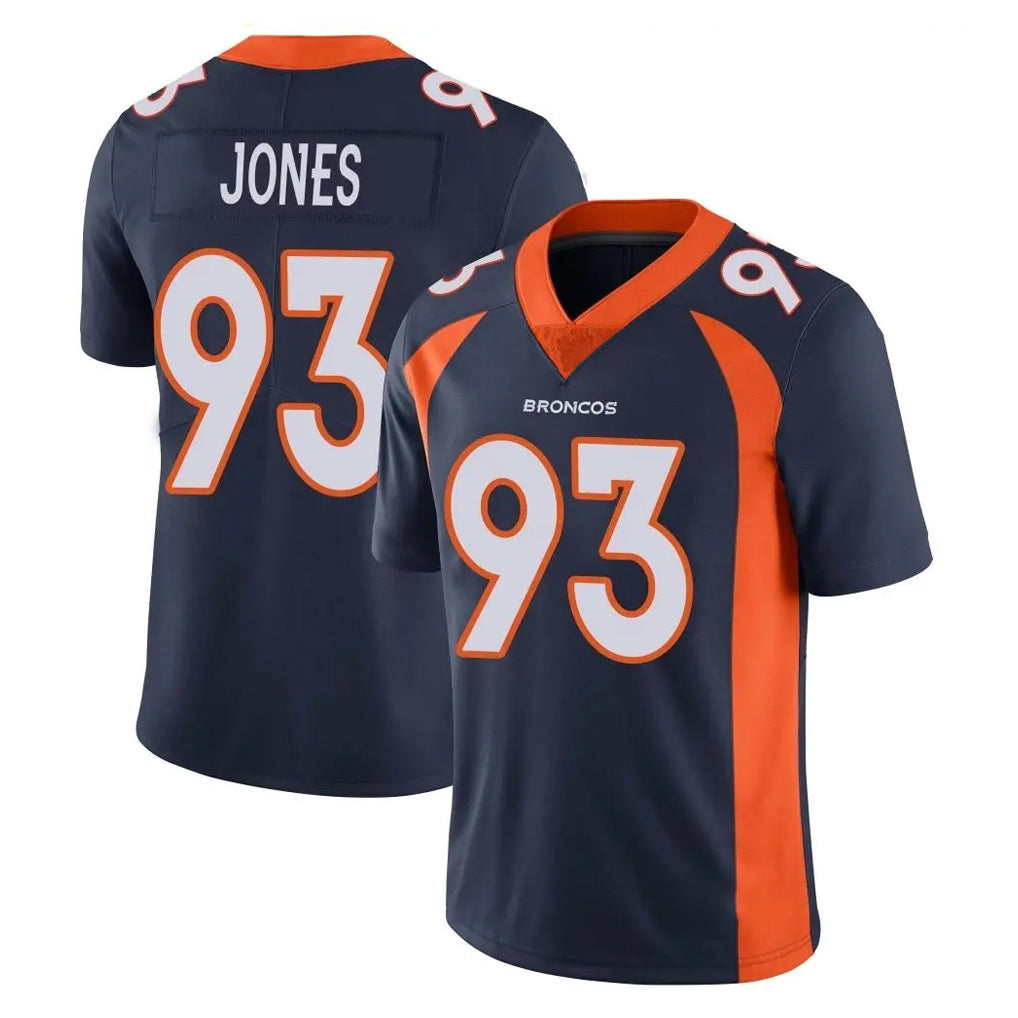 D.Broncos #93 D.J. Jones Player Navy Vapor Untouchable Limited Game Kdoa Stitched Jerseys