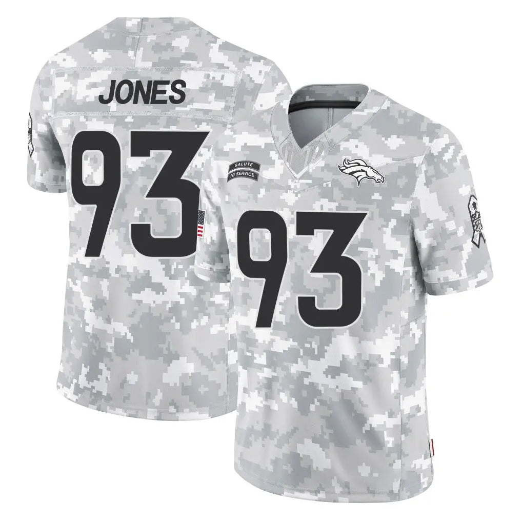 D.Broncos #93 D.J. Jones Player Arctic Camo Salute To Service Limited Kdoa Stitched Jerseys