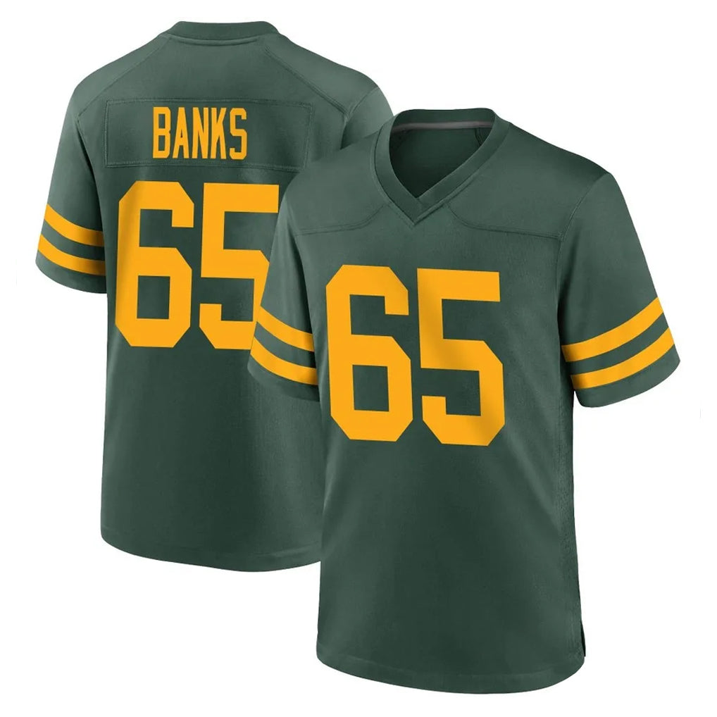 GB.Packers #65 Aaron Banks Player Green Alternate Home Game Kdoa Stitched Jerseys