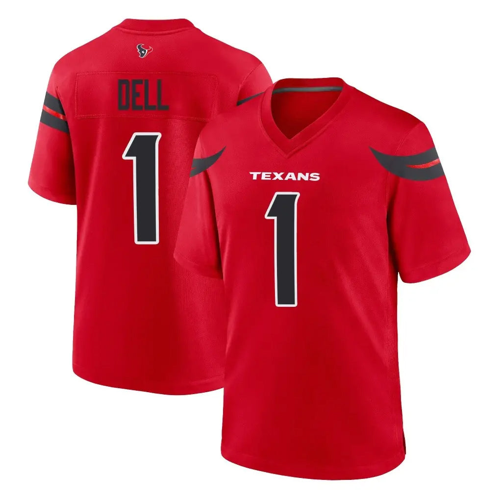 H.Texans #1 Tank Dell Player Red Alternate Home Game Kdoa Stitched Jerseys