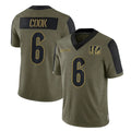 C.Bengals #6 Brian Cook Player Olive Salute to Service Game Kdoa Stitched Jerseys