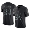 B.Ravens #24 Malaki Starks Player Black REFLECTIVE Limited Kdoa Stitched Jerseys