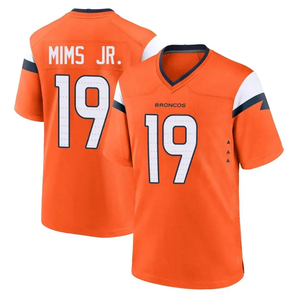 D.Broncos #19 Marvin Mims Jr. Player Orange Home Game Kdoa Stitched Jerseys