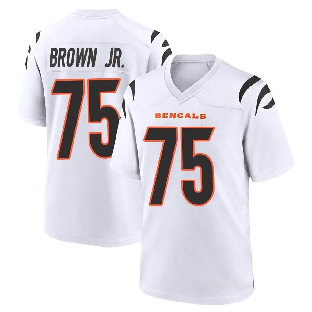 C.Bengals #75 Orlando Brown Jr. Player White Home Game Kdoa Stitched Jerseys