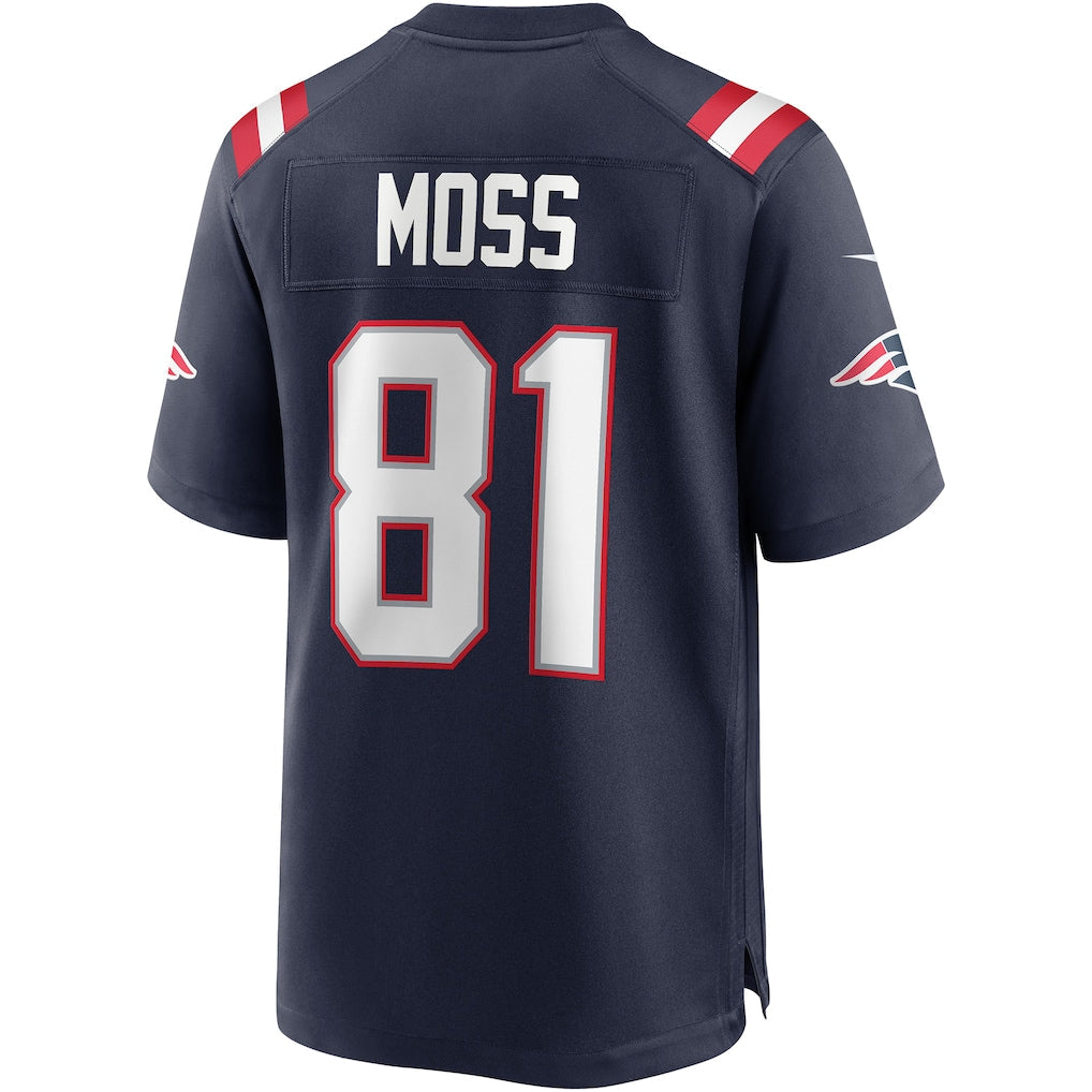Kdoa NE.Patriots #81 Randy Moss Navy Game Retired Player Jersey