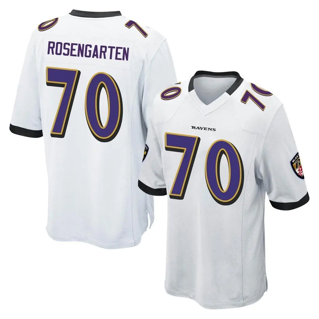 B.Ravens #70 Roger Rosengarten Player White Alternate Home Game Kdoa Stitched Jerseys