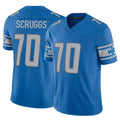 D.Lions #70 Juice Scruggs Player Blue Vapor F.U.S.E. Limited Home Game Kdoa Stitched Jerseys