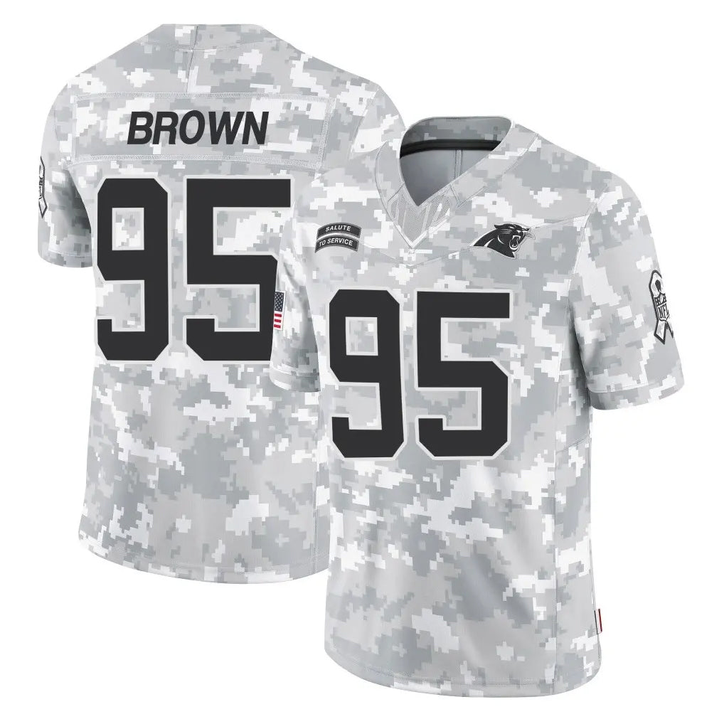 C.Panthers #95 Derrick Brown Player Arctic Camo Salute to Service Limited Game Kdoa Stitched Jerseys