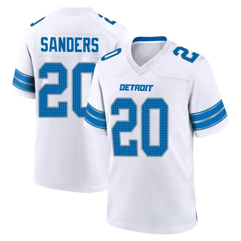 D.Lions #20 Barry Sanders Player White Alternate Home Game Kdoa Stitched Jerseys