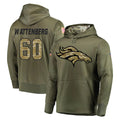 D.Broncos #60 Luke Wattenberg Player Olive Salute to Service Pullover Hoodies Home Game Kdoa Stitched Jerseys