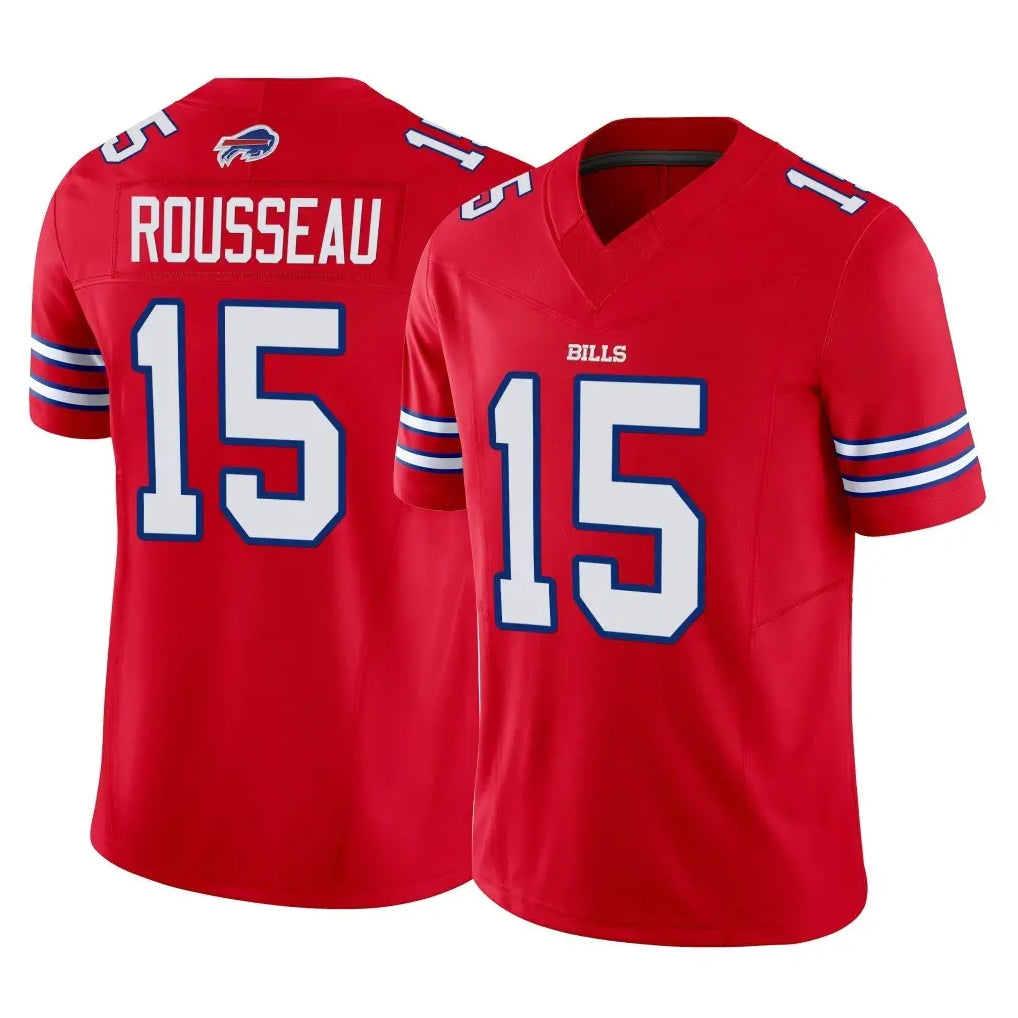 B.Bills #15 Greg Rousseau Player Red Vapor F.U.S.E. Jersey Limited Home Game Kdoa Stitched Jerseys