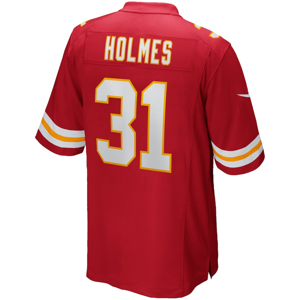 Kdoa KC.Chiefs #31 Priest Holmes Red Game Retired Player Jersey